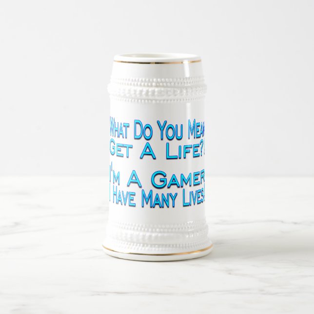 Caneca De Cerveja Gamer de muitas vidas (Centro)