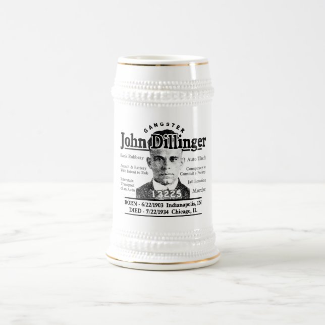 Caneca De Cerveja Gângster John Dillinger (Centro)