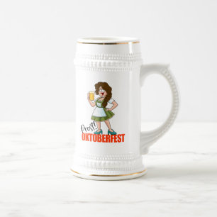 Caneca De Cerveja Garota Divertida do Oktoberfest com Cerveja