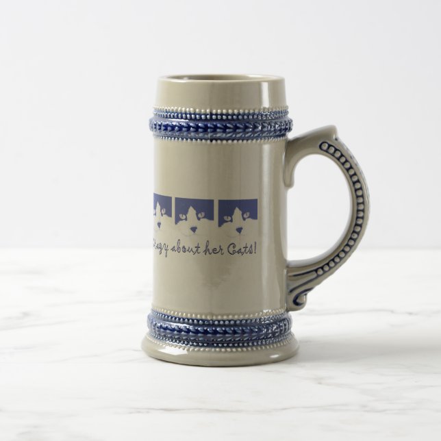 Caneca De Cerveja Gato de Cabelo Negro e Branco (Direita)