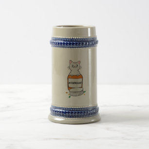 Caneca De Cerveja gato depresente design amante de gatos