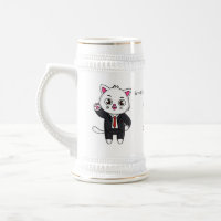 Gato gatinho bonito em desenho animado de terno