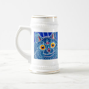 Caneca De Cerveja Gato Gótico Azul