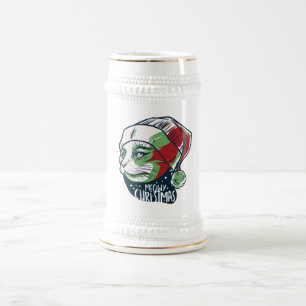 Caneca De Cerveja Gato Miau com Chapéu de Papai Noel