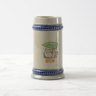 Caneca De Cerveja gato miou na chuva em uma design incrível