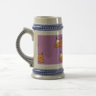 Caneca De Cerveja Gatos graves em roxo