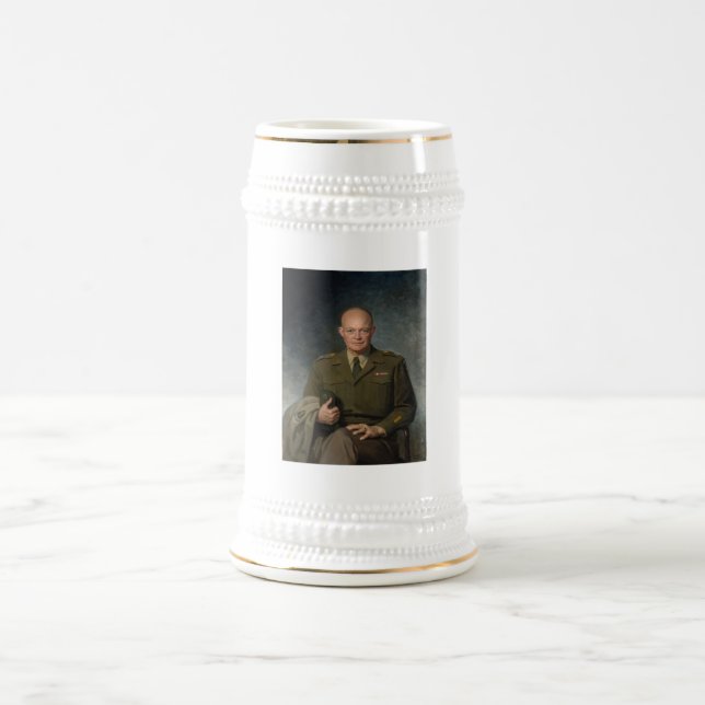 Caneca De Cerveja General Dwight Eisenhower 5 Star - Retrato Pintado (Centro)