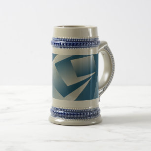Caneca De Cerveja Geometria azul-teal