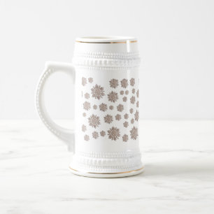Caneca De Cerveja Glitter Snowflakes