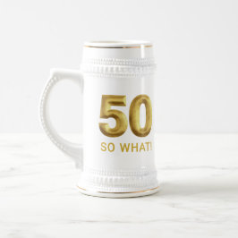 Caneca De Cerveja Golden 50 So What Funny Birthday Party
