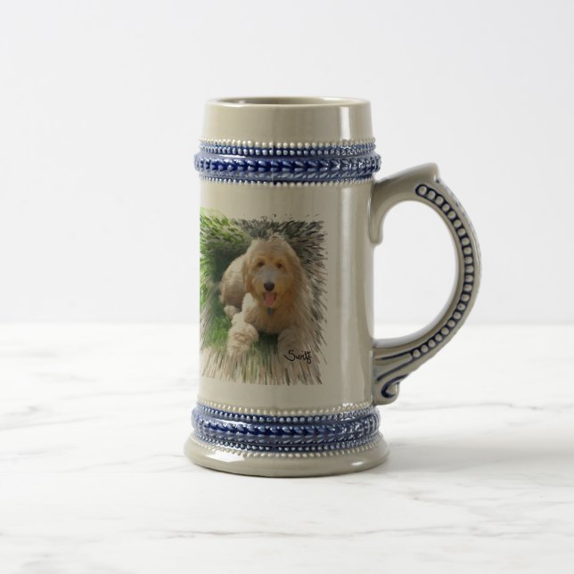 Caneca De Cerveja Goldendoodle Labradoodle (Direita)