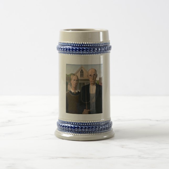 Caneca De Cerveja Gótico Americano: Campo de vida pobre fazendeiro r (Centro)