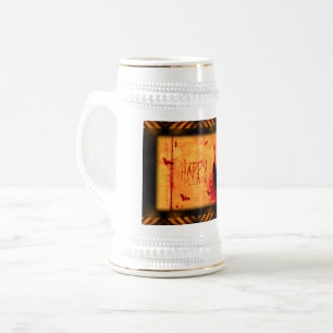 Caneca De Cerveja gráfico alegre de Halloween da SlipperyJoe's irreg