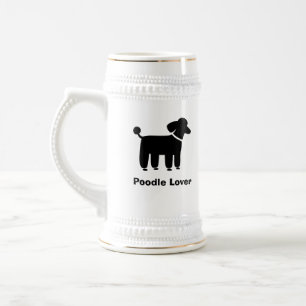 Caneca De Cerveja Gráfico de Cachorro Poodle Preto com Texto Persona