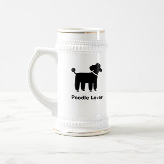 Caneca De Cerveja Gráfico de Cachorro Poodle Preto com Texto Persona