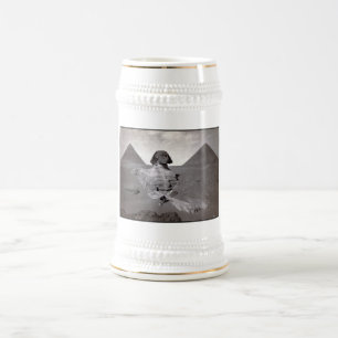 Caneca De Cerveja Grande Esfinge e Necrópole das Pirâmides de Gizé E