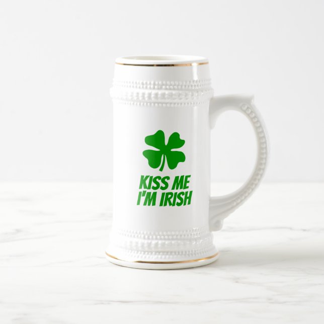Caneca De Cerveja Green lucky clover funny St Patrick's Day  (Direita)