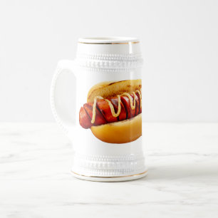 Caneca De Cerveja Grelha de carne em fatias da mostarda Hotdog do Sl