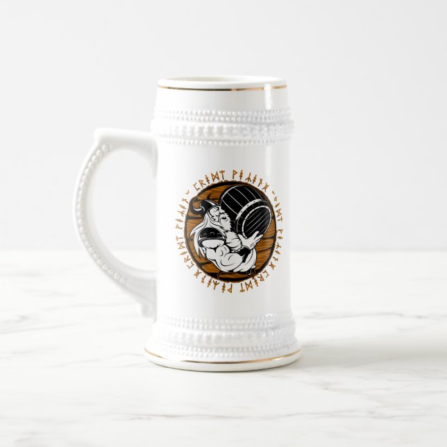 Caneca De Cerveja Guerreiro bêbado, segurando um barril de carne (Esquerda)