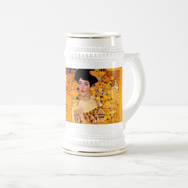 Caneca De Cerveja Gustav Klimt Retrato de Adele Bloch Bauer (Frente Esquerda)