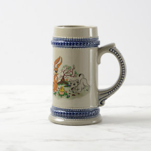 Caneca De Cerveja Happy Easter! Filhote, pinto, lebre
