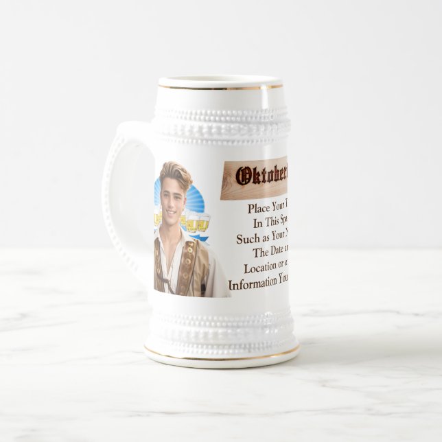 Caneca De Cerveja Hermann's Oktoberfest Rustic PERSONALIZED (Frente Esquerda)