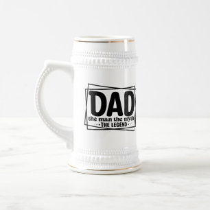 Caneca De Cerveja Homem Pai divertido mito lenda arte de palavra