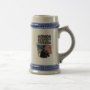 Caneca De Cerveja Honrando Heroes Veteran Day Design Patriótico