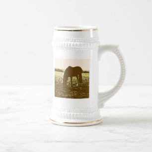 Caneca De Cerveja Horse Grazing Pop Art