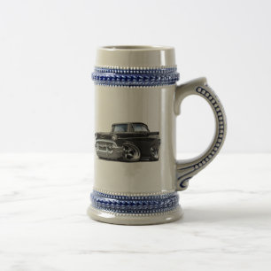 Caneca De Cerveja Hot rod 1957 preto de Chevy Belair