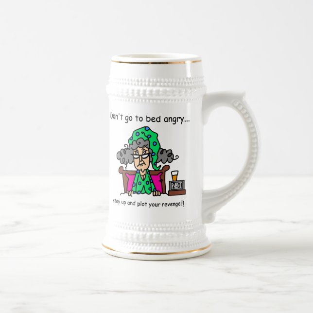 Caneca De Cerveja Humor das horas de dormir (Direita)