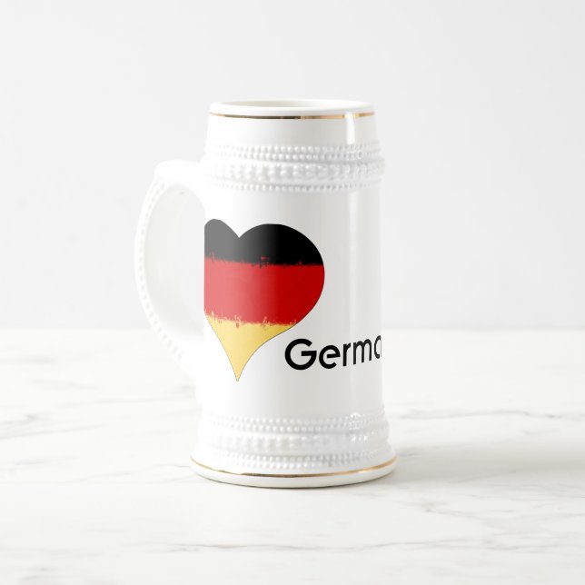 Caneca De Cerveja I Heart Germany Flag (Frente Esquerda)