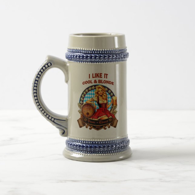 Caneca De Cerveja Ich mag es kühl und blond  - bayerische Volksfeste (Esquerda)