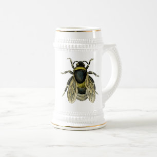 Caneca De Cerveja Ilustração antiga da abelha