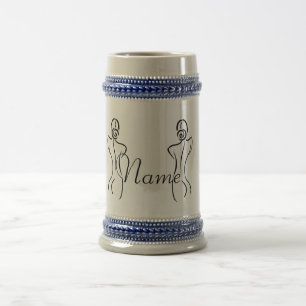 Caneca De Cerveja Ilustração de arte feminina Thunder_Cove