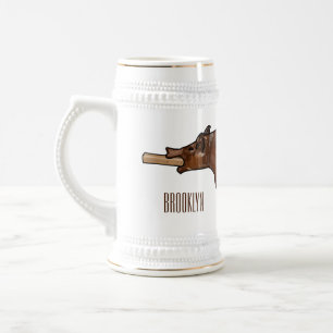 Caneca De Cerveja Ilustração de desenho animado assado/assado porcin