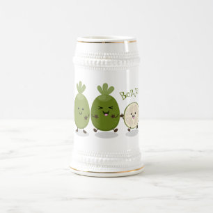 Caneca De Cerveja Ilustração de desenho animado com abacaxi guava