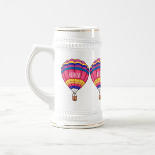 Caneca De Cerveja Ilustração de desenho animado com balão de ar quen