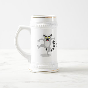 Caneca De Cerveja Ilustração de desenho animado dançando lêmure
