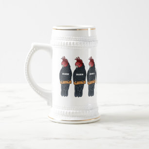 Caneca De Cerveja Ilustração de desenho animado de aves da gangue