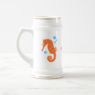 Caneca De Cerveja Ilustração de desenho animado de bolhas de laran