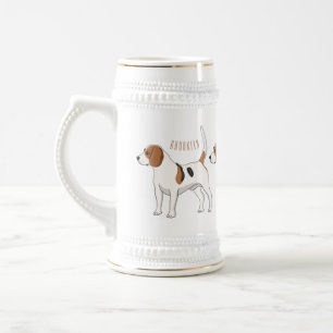 Caneca De Cerveja Ilustração de desenho animado de cachorro Beagle