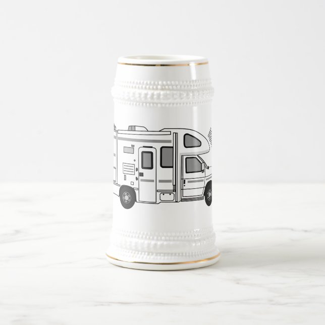 Caneca De Cerveja Ilustração de desenho animado de Campervan (Centro)