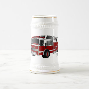 Caneca De Cerveja ilustração de desenho animado de carro de bombeiro