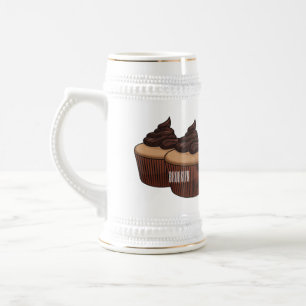 Caneca De Cerveja ilustração de desenho animado de cupcake