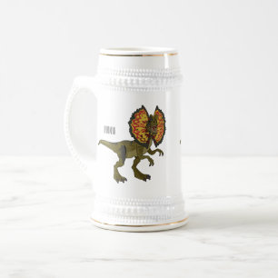 Caneca De Cerveja Ilustração de desenho animado de Dilophosaurus