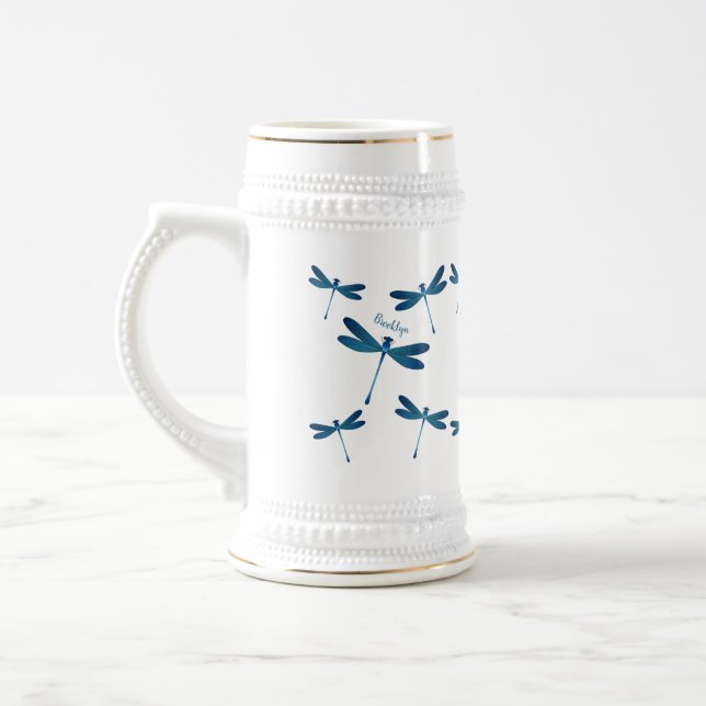 Caneca De Cerveja Ilustração de desenho animado de Dragonfly (Esquerda)