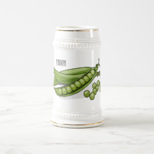 Caneca De Cerveja Ilustração de desenho animado de ervilha