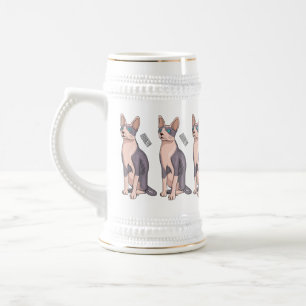 Caneca De Cerveja Ilustração de desenho animado de gato esphynx