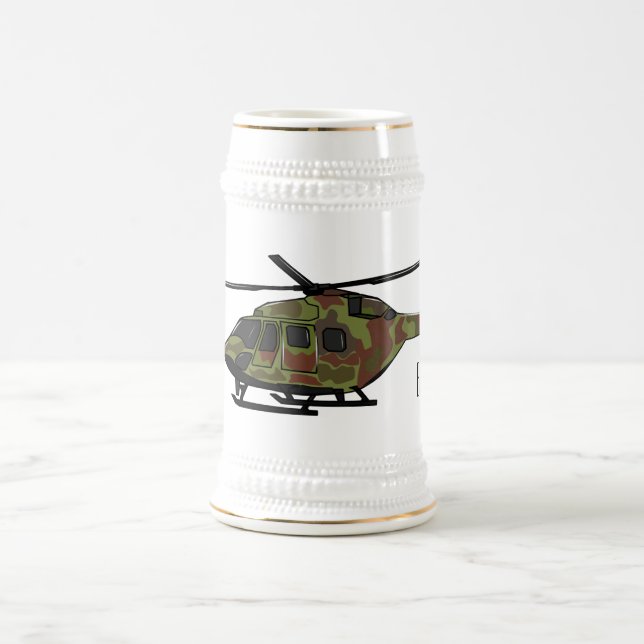 Caneca De Cerveja Ilustração de desenho animado de helicóptero do ex (Centro)